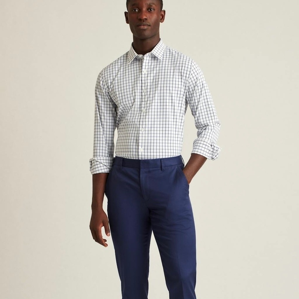 Bonobos Mens Slim Fit Button-Down Tech Dress Shirt Blue XXL Long Sleeve NWT - Picture 7 of 9